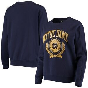 Under Armour Womens All Day Fleece Pullover Notre Dame Crewneck Sweatshirt Sz M